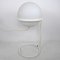 Space Age White Glass Globe Lamp in White Metal 2
