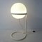 Space Age White Glass Globe Lamp in White Metal 5