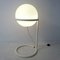 Space Age White Glass Globe Lamp in White Metal, Image 5