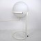 Space Age White Glass Globe Lamp in White Metal 3