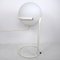 Space Age White Glass Globe Lamp in White Metal, Image 3