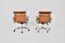 Cognacfarbene Ea 217 Soft Pad Chairs aus Leder von Charles & Ray Eames für ICF, 1970er, 2er Set 5