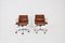 Cognacfarbene Ea 217 Soft Pad Chairs aus Leder von Charles & Ray Eames für ICF, 1970er, 2er Set 1