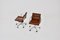 Cognacfarbene Ea 217 Soft Pad Chairs aus Leder von Charles & Ray Eames für ICF, 1970er, 2er Set 2