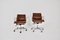 Cognacfarbene Ea 217 Soft Pad Chairs aus Leder von Charles & Ray Eames für ICF, 1970er, 2er Set 8