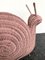 Italian Pink Rattan Snail Magazine Rack, 1970s 8