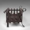 Vintage English Gothic Revival Iron Fire Basket, 1950s 3