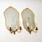 Antique French Gilt Wood Wall Sconces with Mirrors, Set of 2 2