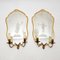 Antique French Gilt Wood Wall Sconces with Mirrors, Set of 2, Image 1
