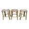 Tabourets en Rotin, 1960s, Set de 3 1