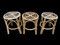 Rattan Hocker, 1960er, 3er Set 3