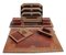 Desk Organizer Set in Leather, Late 19th Century, Set of 5 1