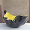 Large Black & Yellow Ceramic Bowl in Free Shape, France, 1950s 2