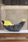 Large Black & Yellow Ceramic Bowl in Free Shape, France, 1950s 6