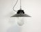 Lampe à Suspension d'Usine Industrielle en Émail Gris, 1960s 2