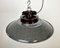 Lámpara colgante industrial de fábrica esmaltada en gris, años 60, Imagen 7