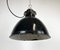 Industrial Bauhaus Black Enamel Pendant Lamp from Elektrosvit, 1930s, Image 7