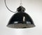 Lámpara colgante Bauhaus industrial esmaltada en negro de Elektrosvit, años 30, Imagen 7