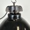 Industrial Bauhaus Black Enamel Pendant Lamp from Elektrosvit, 1930s 3