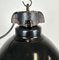 Lampe à Suspension Industrielle Bauhaus en Émail Noir de Elektrosvit, 1930s 3