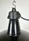 Industrial Black Enamel Factory Lamp with Cast Iron Top, 1960s 11