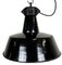 Industrielle Fabriklampe aus schwarzer Emaille mit Gusseisenplatte, 1960er 1