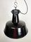 Industrial Black Enamel Factory Lamp with Cast Iron Top, 1960s 10
