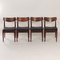 Rosewood Dining Chairs with New Black Leather, 1960s, Set of 4, Image 4