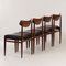Rosewood Dining Chairs with New Black Leather, 1960s, Set of 4 7