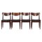 Rosewood Dining Chairs with New Black Leather, 1960s, Set of 4, Image 1