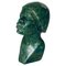 Escultura de cabeza de Malchite tallada, años 50, Imagen 1