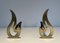 Flame Andirons aus Messing, 1970er, 2er Set 2