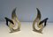 Brass Flame Andirons, 1970s, Set of 2 1