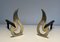 Brass Flame Andirons, 1970s, Set of 2, Image 1
