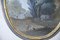 Landschaftsjagdszene, Ende 1800, Ovales Temperagemälde, Gerahmt 4