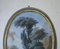 Landschaftsjagdszene, Ende 1800, Ovales Temperagemälde, Gerahmt 5