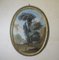Countryside Hunting Scene, Late 1800s, Oval Tempera Painting, Framed 1