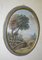 Landschaftsszene, Ende 1800, Ovales Temperagemälde, Gerahmt 2