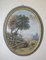 Landschaftsszene, Ende 1800, Ovales Temperagemälde, Gerahmt 1