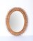 Mid-Century French Riviera Bamboo & Rattan Oval Mirror by Franco Albini, 1960s, Image 2