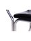 Tubular Steel and Black Leather Chairs, Set of 4 5