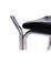 Tubular Steel and Black Leather Chairs, Set of 4, Image 5