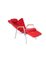 Verstellbarer Sessel aus rotem Leder 2