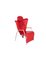 Verstellbarer Sessel aus rotem Leder 1