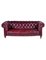 Chesterfield Victorian Burgundy Leather Sofa 7