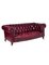 Divano Chesterfield vittoriano in pelle bordeaux, Immagine 1