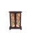 Mobiletto in legno di acacia e vimini con decorazioni dipinte, Immagine 1