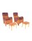 Brown Suede Armchairs with Footrests, Set of 4, Image 1