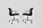 Charles & Ray Eames zugeschriebene Schwarze Leder Soft Pad Chairs für ICF 1970er, 2er Set 5