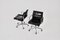 Charles & Ray Eames zugeschriebene Schwarze Leder Soft Pad Chairs für ICF 1970er, 2er Set 2